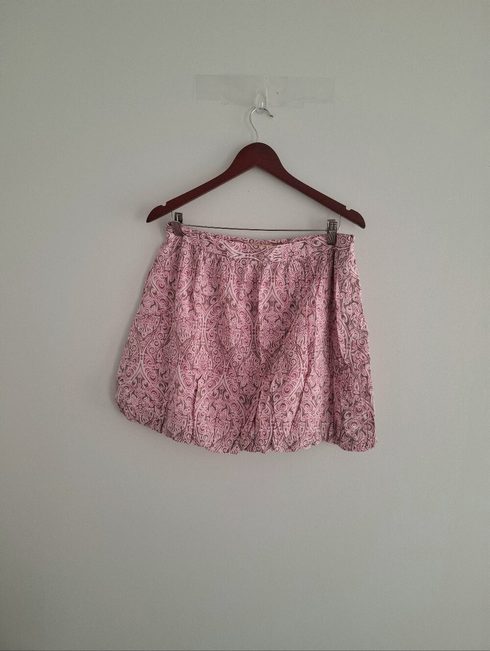 Gianni Bini SZ 8 Pink Brown Printed A-Line Bubble Skirt